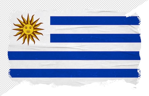 Bandeira abstrata do uruguai com efeito de pincelada de tinta