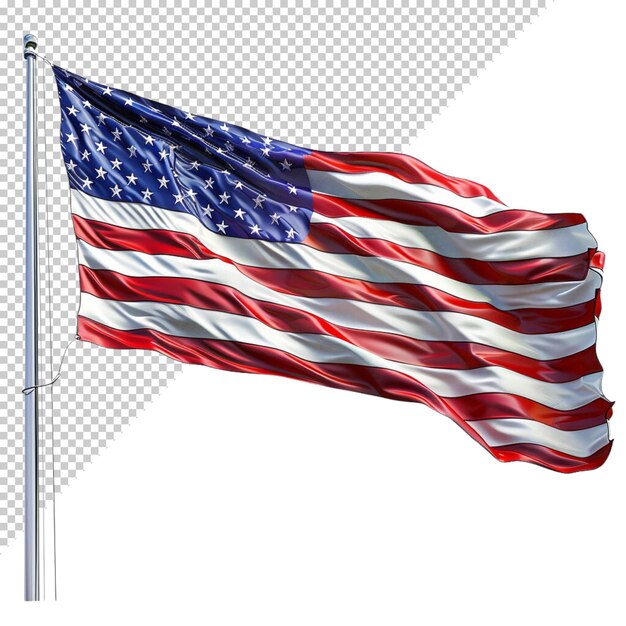 Bandeira americana em fundo transparente