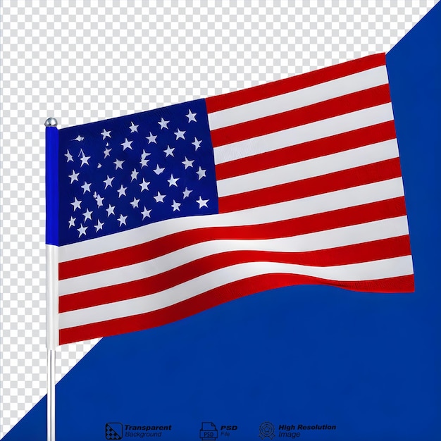 PSD bandeira americana isolada em fundo transparente