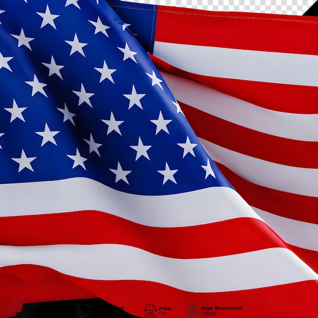 PSD bandeira americana isolada em fundo transparente