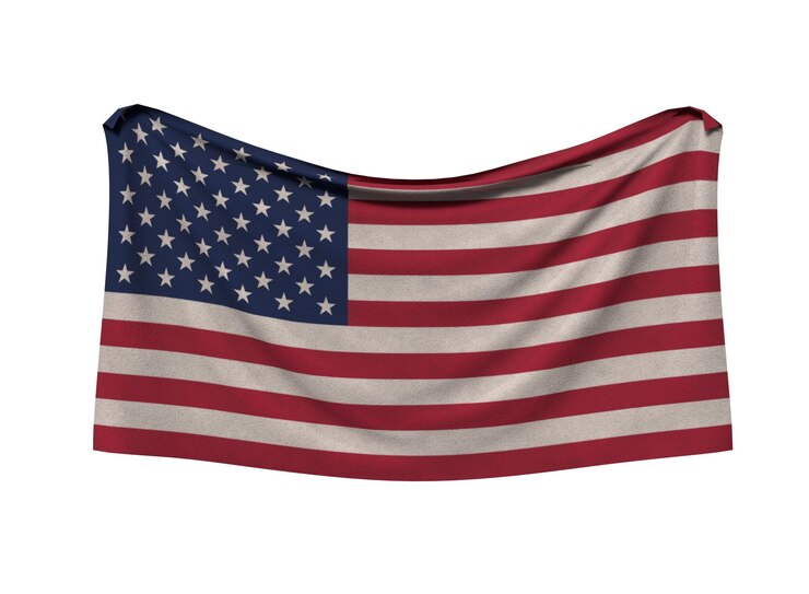 PSD bandeira americana isolada em fundo transparente