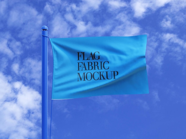 PSD bandeira azul psd maquete de bandeira acenando