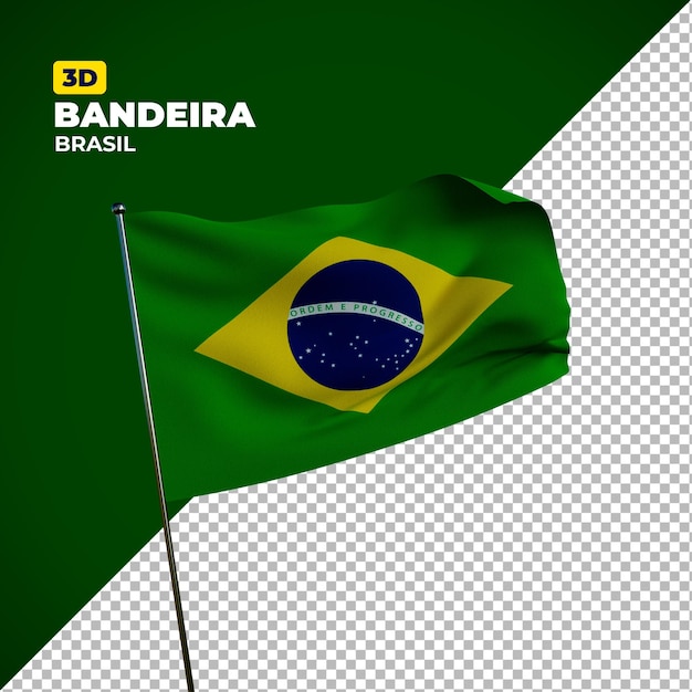 PSD bandeira brasil 3d (en inglés)