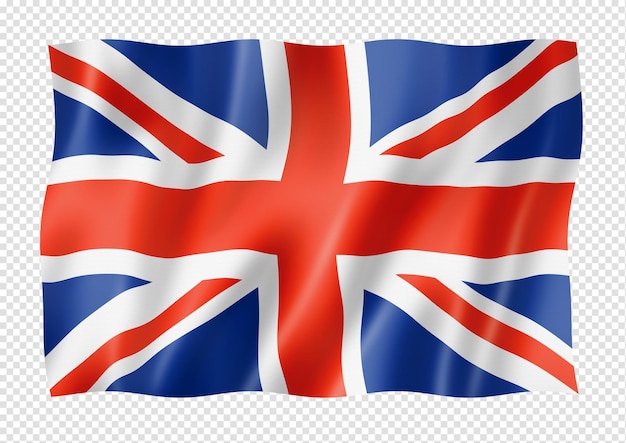 Bandeira britânica isolada em branco