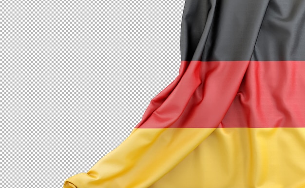 PSD bandeira da alemanha com espaço vazio à esquerda renderização em 3d isolada