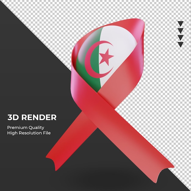 Bandeira da argélia no dia da ajuda 3d renderizando a vista direita