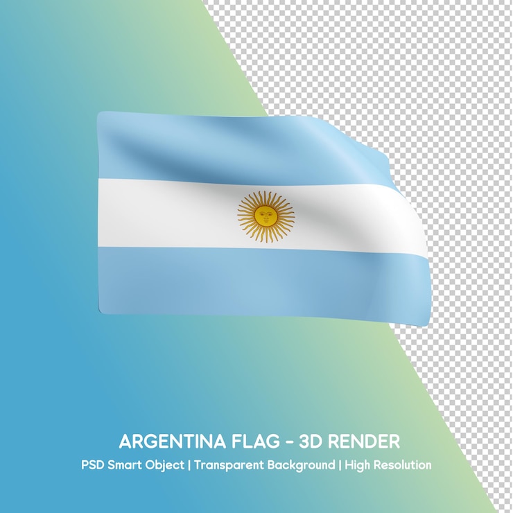 PSD bandeira da argentina renderização 3d