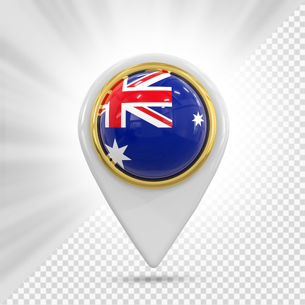 PSD bandeira da austrália pin mapa 3d