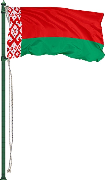 Bandeira da Bielorrússia na superfície ondulada do tecido