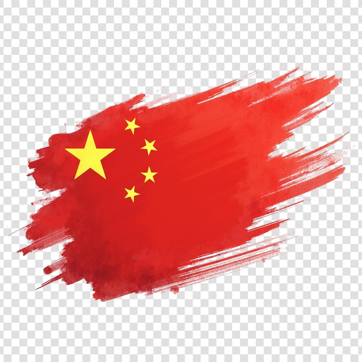 PSD bandeira da china em aquarela