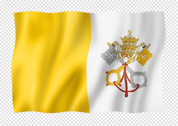 PSD bandeira da cidade do vaticano isolada no branco