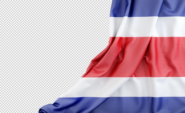 Bandeira da costa rica com espaço vazio à esquerda renderização 3d isolada