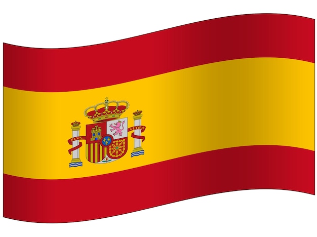 Bandeira da espanha 3d acenando