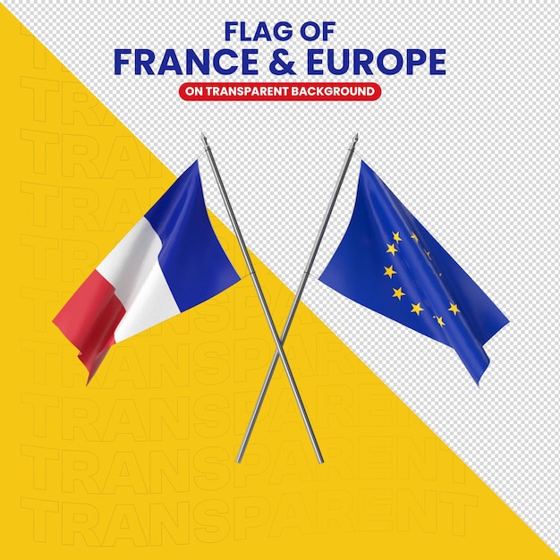 Bandeira da França e da Europa