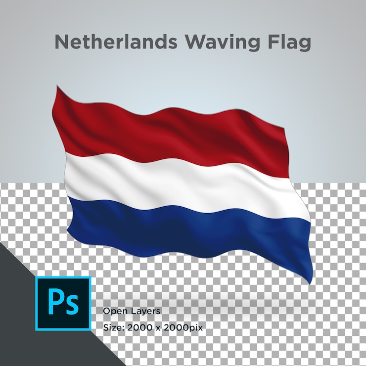 PSD bandeira da holanda wave design transparente