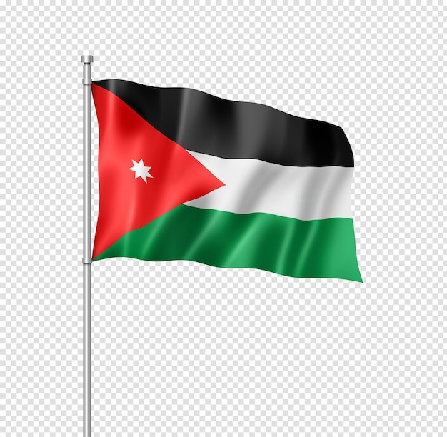 Bandeira da Jordânia isolada em branco