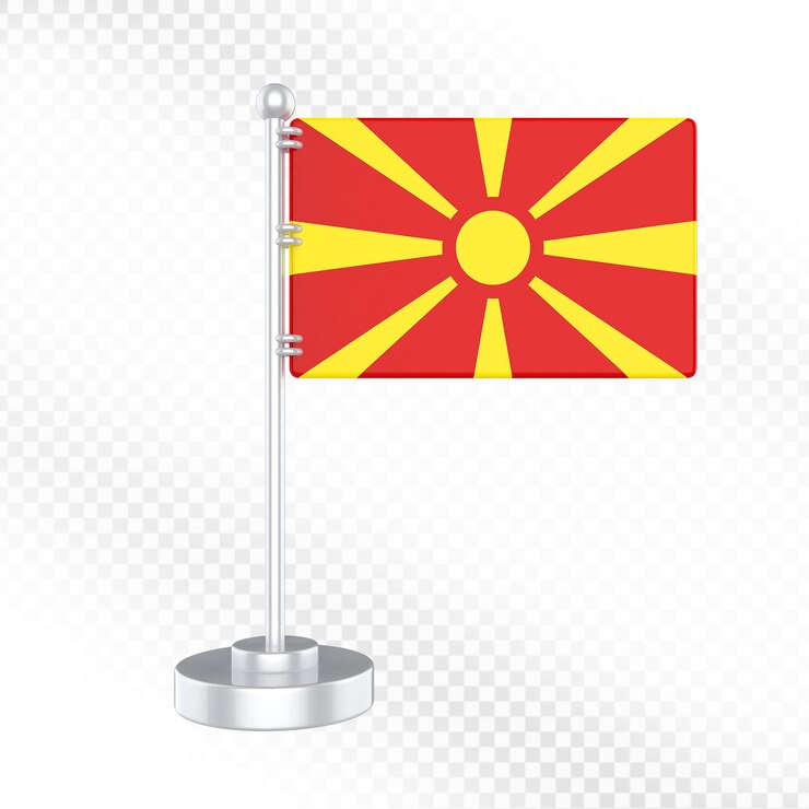 PSD bandeira da macedônia do norte em pé