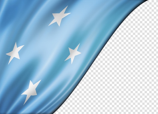 PSD bandeira da micronésia isolada em banner panorâmico horizontal branco