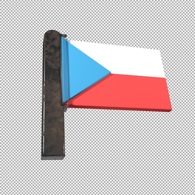 Bandeira da república checa 3d renderizar ícone de bandeira isolado