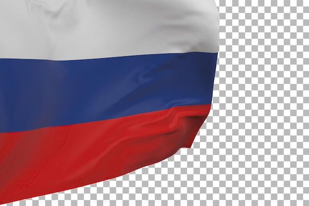 Bandeira da rússia isolada. bandeira ondulante. bandeira nacional da rússia