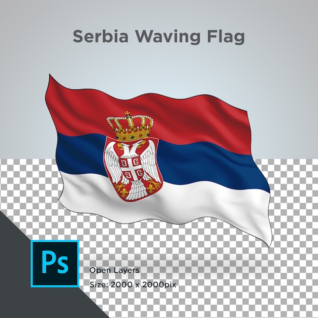 PSD bandeira da sérvia onda design transparente