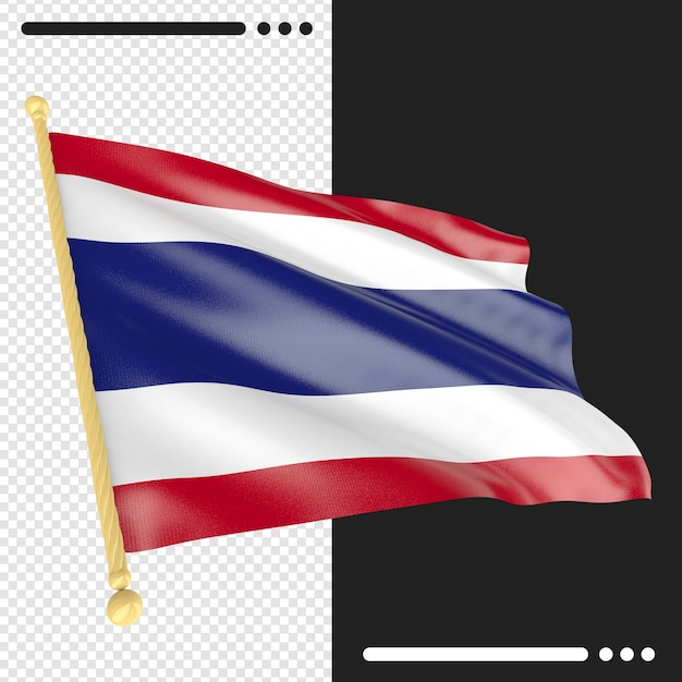 PSD bandeira da tailândia em renderização 3d isolada