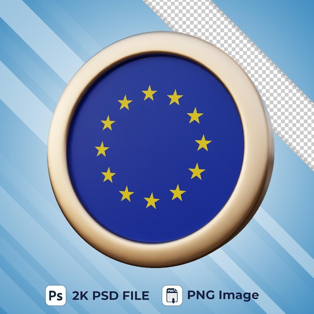 PSD bandeira da união europeia 3d