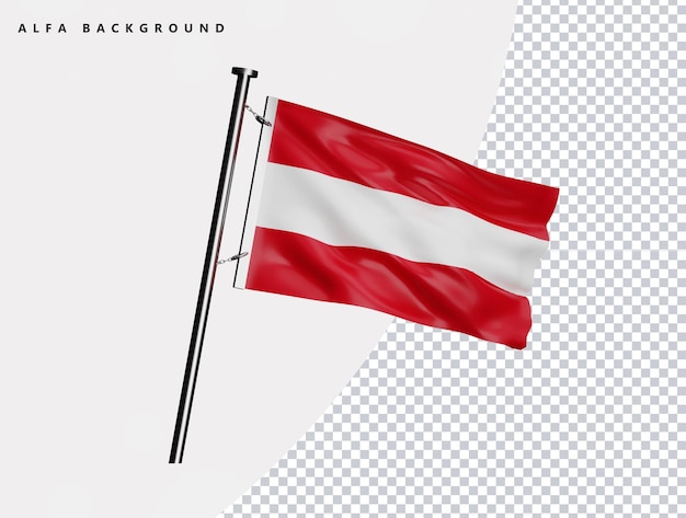 Bandeira de alta qualidade da Áustria em renderização 3d realista