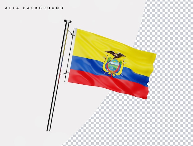 Bandeira de alta qualidade do Equador em renderização 3d realista