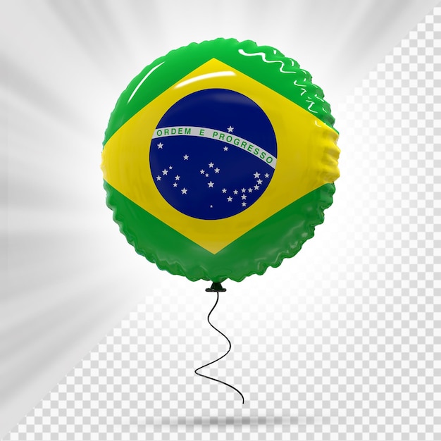 PSD bandeira de balão do brasil 3d