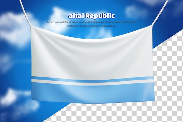 PSD bandeira de bandeira 3d da república de altai ou república de altai 3d acenando bandeira de bandeira