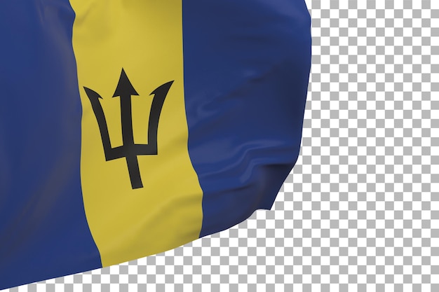 Bandeira de barbados isolada. bandeira ondulante. bandeira nacional de barbados