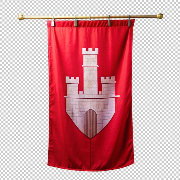 PSD bandeira de batalha medieval em fundo transparente