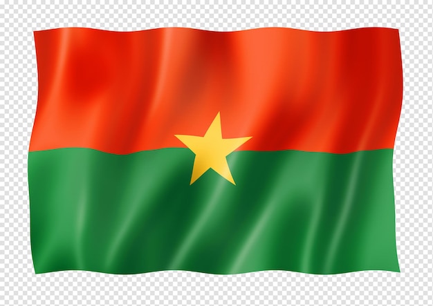 Bandeira de Burkina Faso isolada no branco