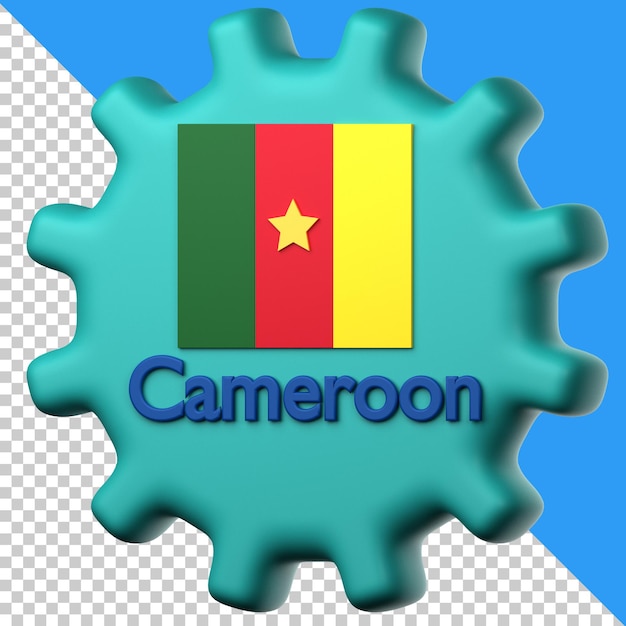 PSD bandeira de camarões isolada no fundo transparente