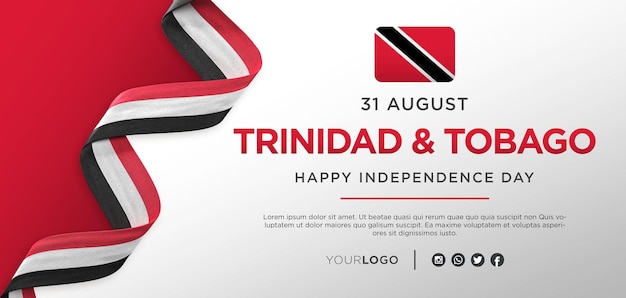 Bandeira de celebração do dia da independência nacional de Trinidad e Tobago, aniversário nacional