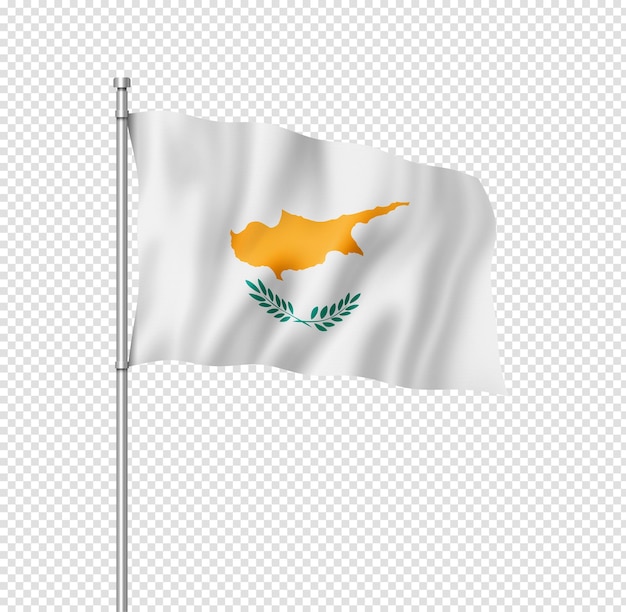 Bandeira de Chipre isolada em branco