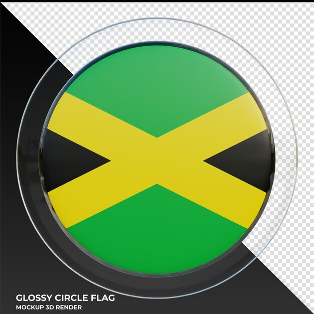 PSD bandeira de círculo brilhante texturizado 3d da jamaica