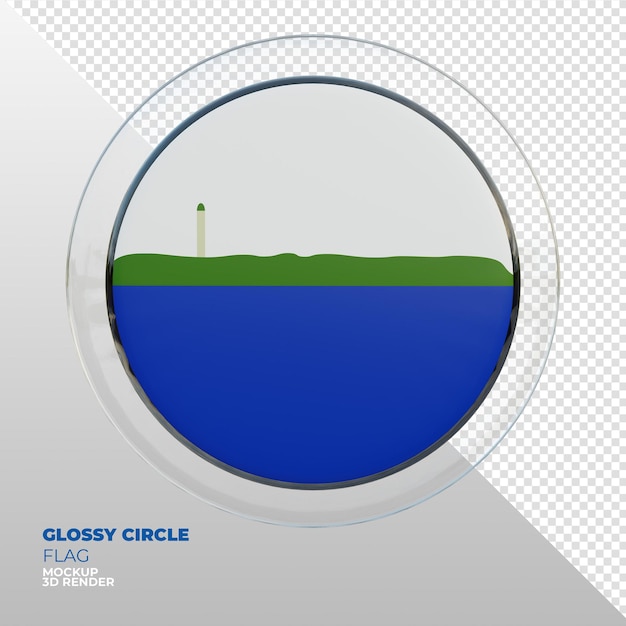 Bandeira de círculo brilhante texturizado 3d realista da ilha de navassa