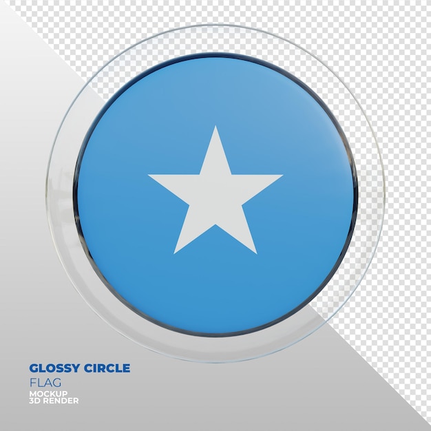 PSD bandeira de círculo brilhante texturizado 3d realista da somália