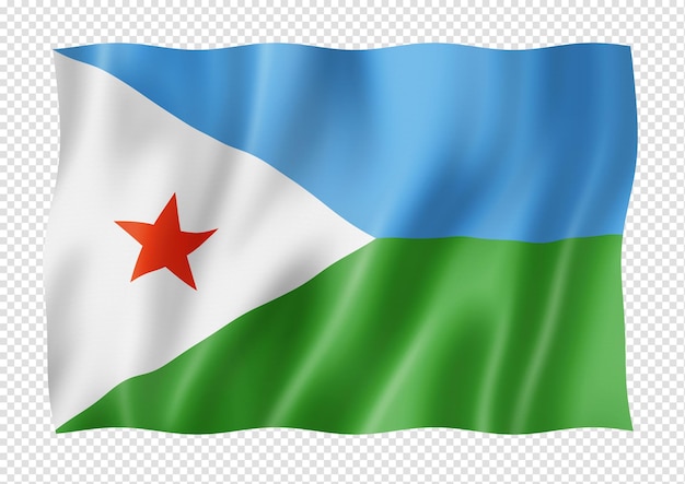 Bandeira de Djibuti isolada em branco