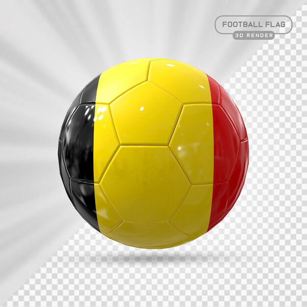 Bandeira de Futebol da Bélgica 3D Render