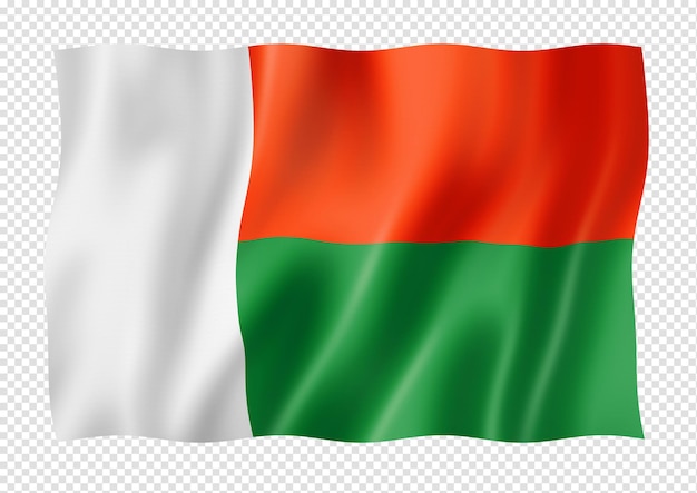 Bandeira de madagascar isolada no banner branco