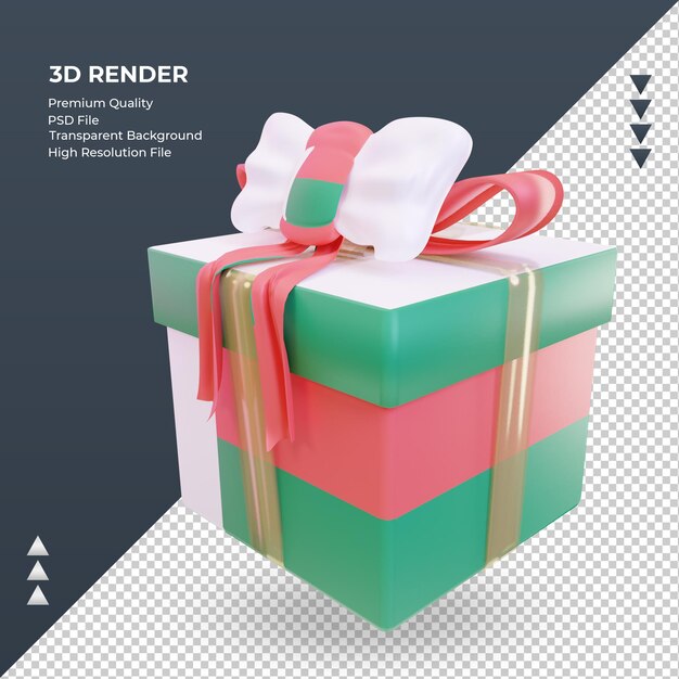 Bandeira de Madagascar presente em caixa 3D renderizando vista direita