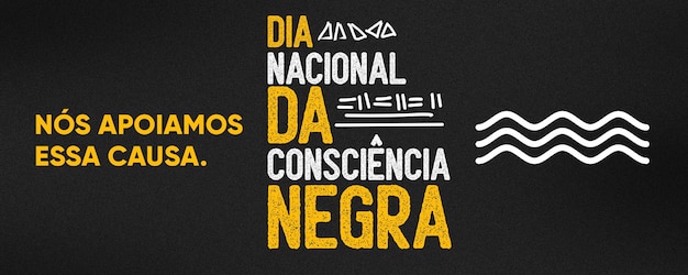 Bandeira de mídia social dia nacional da consciência negra no brasil