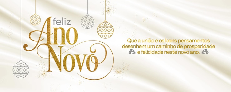 PSD bandeira de mídia social feliz ano novo