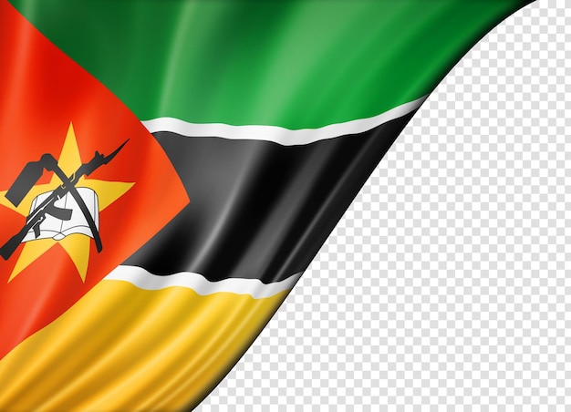 Bandeira de Moçambique isolada na bandeira branca