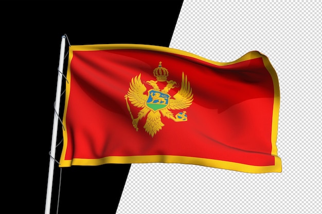 bandeira de montenegro isolado transparente png