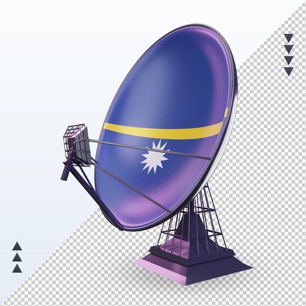 PSD bandeira de nauru do satélite 3d renderizando a visão correta