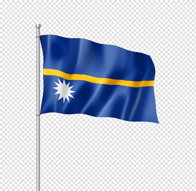 Bandeira de Nauru isolada em branco